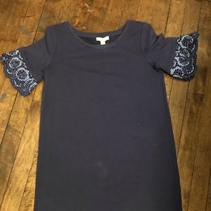 Navy blue dress with sleeve details